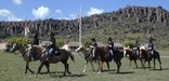 Cavalry troopers performing mounted drill at Fort Davis.